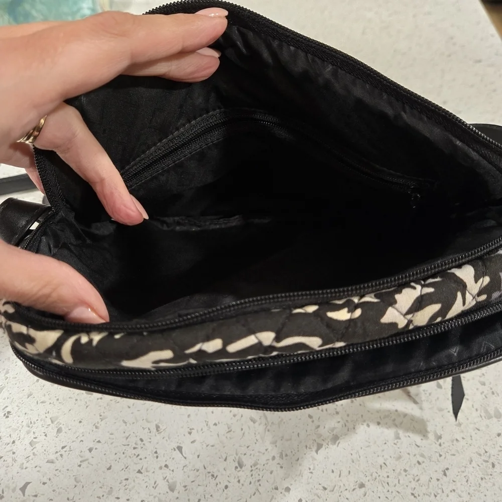 Vera Bradley Elegant Black and Cream Crossbody Bag